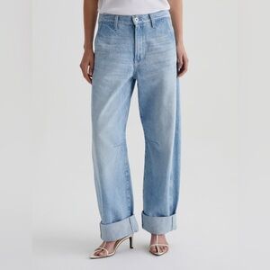 AG Mercer Jean Cuffed High-Rise Barrel in Sunset Blues— Womens 28